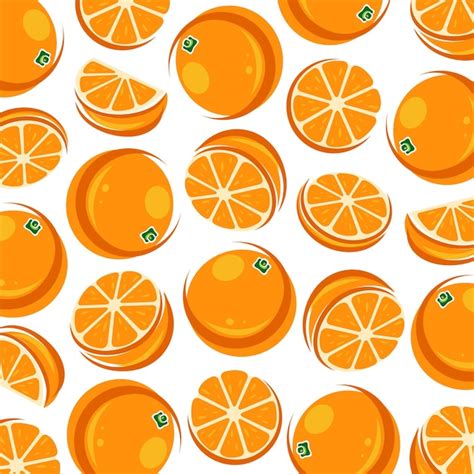 Premium Vector Oranges Pattern Background Set Collection Icons