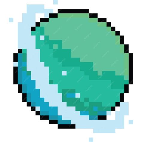 Premium Vector Pixel Art Cartoon Green Saturn Icon