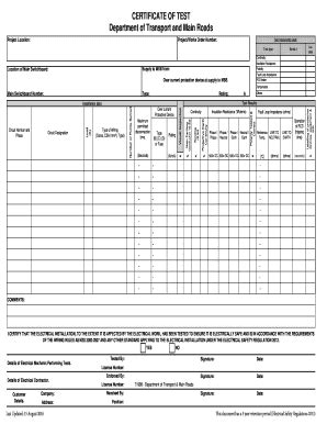 Fillable Online Tmr Qld Gov Part 8 Certificate Of Test Department Of