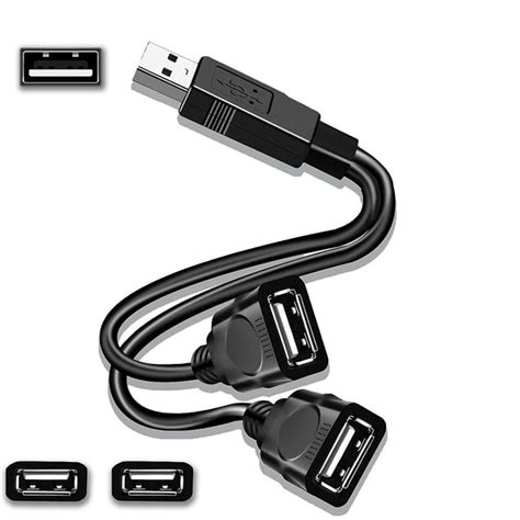 USB Splitter Cable, USB 2.0 Y Splitter Cord, USB A Male to Dual USB A ...