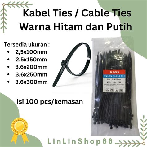 Jual Kabel Tis Cable Ties Kabel Ties Ukuran 2 5 X 100 Pcs Shopee