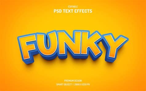 Premium Psd Funky Realistic 3d Text Effect Template