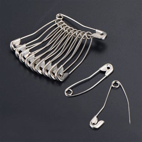 Needlework ﹉60 100pcs Box Curved Safety Pins Silver 38mm Sewing Pins