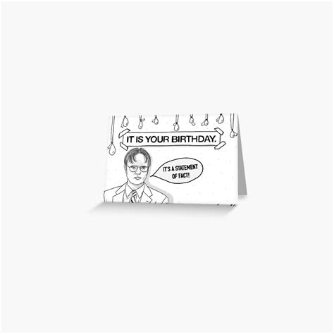 Dwight Schrute Birthday Card Greeting Card For Sale By Gracebirch