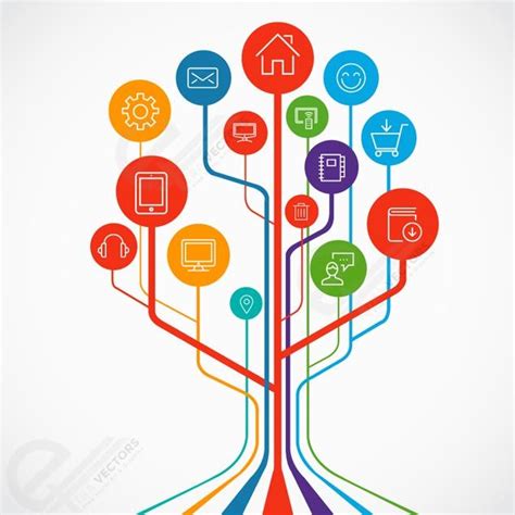 Technology Growth Tree Concept Illustration Free Vector Illustration