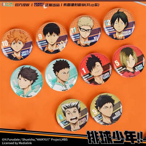 Haikyu Haikyuu Official Badge Tobio Kageyama Shoyo Hinata Toru Oikawa Kei Tsukishima Kuroo