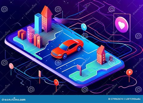 Generative Ai Navigation Positioning Landing Page Stock Illustration