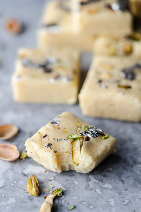 Plain Milk Barfi Indian Milk Fudge Masala And Chai