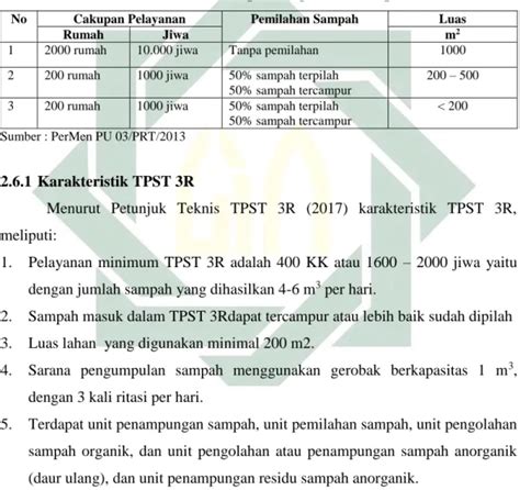 Perencanaan Teknis Tempat Pengolahan Sampah TPS 3R Kecamatan Jekan