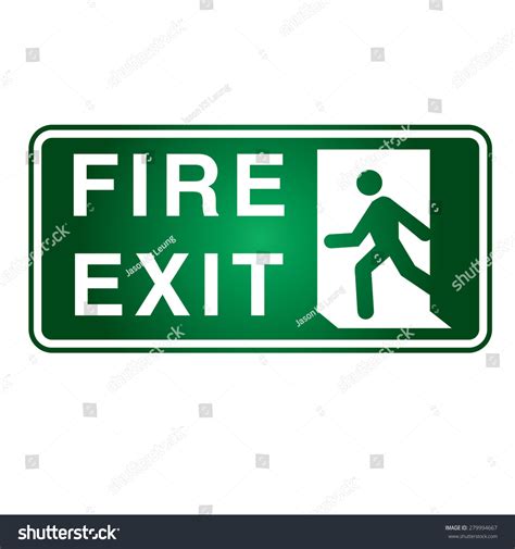 Fire Exit Sign - Vector - 279994667 : Shutterstock