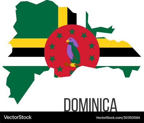 Dominica flag map the flag country Royalty Free Vector Image