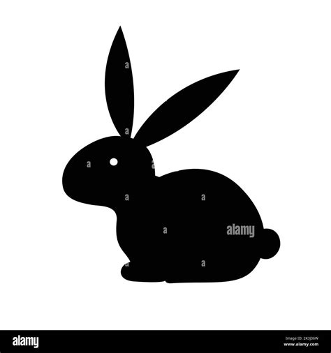 Black Rabbit Silhouette Isolated On A White Background Stock Vector