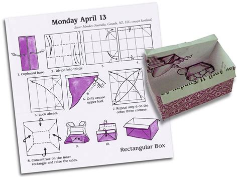 Rectangular Box Origami Instruction Free Printable Papercraft Templates