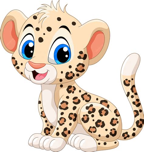 Premium Vector | Cute baby leopard cartoon