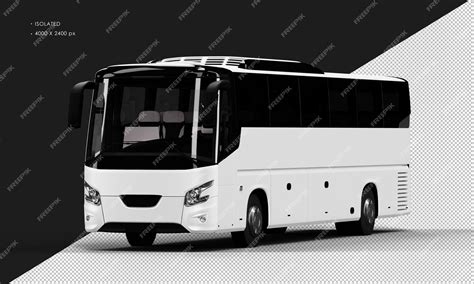 Premium Psd Isolated Realistic Matte White City Bus Car From Left