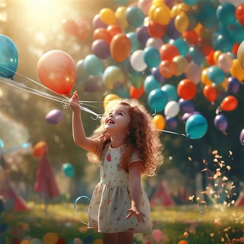 Montrez L Innocence Des Enfants Qui Jouent Avec Des Ballons Color S