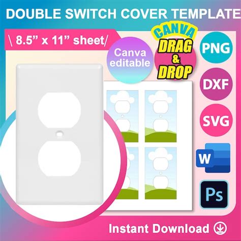 Switch Plate Template Svg Etsy