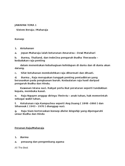 Nota Ringkas Sejarah Stpm Penggal 1 Tema 4