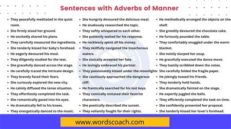 100 Sentences With Adverbs Of Manner In English Word Coach