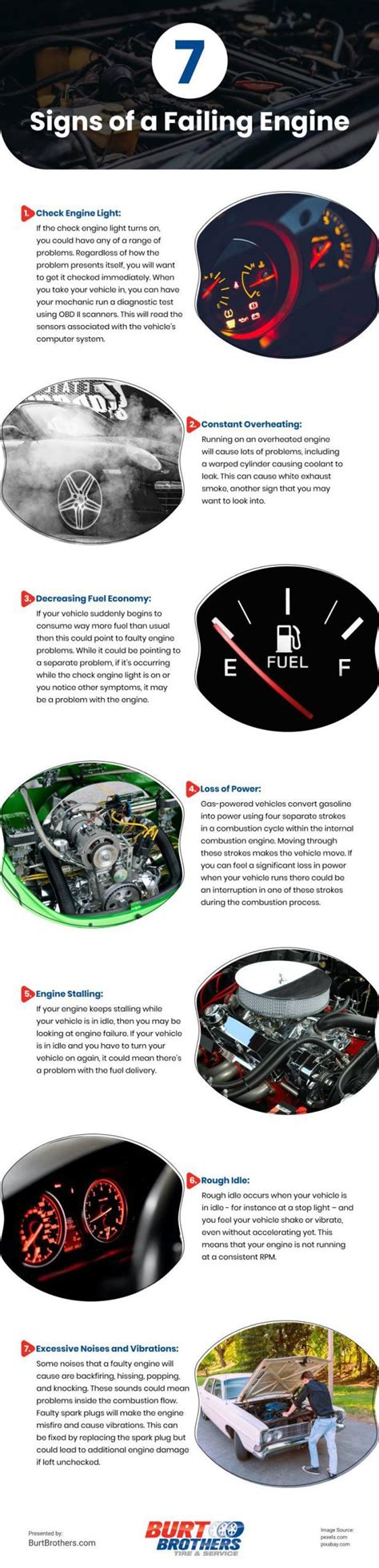 signs   failing engine infographic