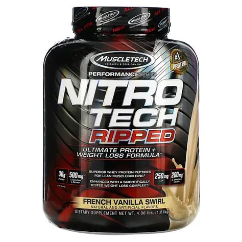 Muscletech Nitro Tech Ripped чистый протеин формула для похудения французская ваниль 1 81