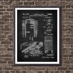 ENIAC First Programmable Computer Mainframe Geek Nerd Patent Print Art 1947, Computer Geek Gift ...