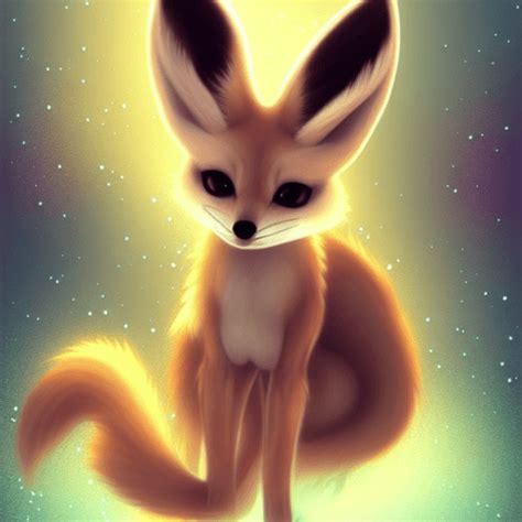 Kawaii Fennec Fox Fantasy Background · Creative Fabrica