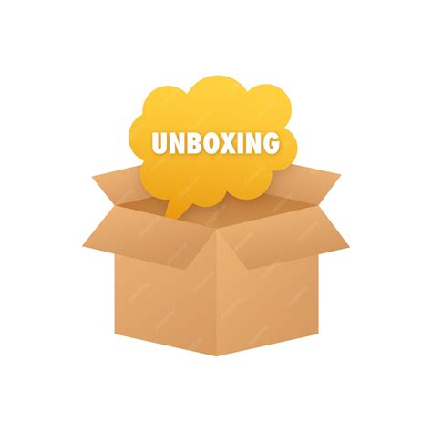 Premium Vector | Unpack package unboxing template Box Open Vector stock