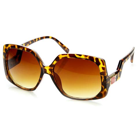 Womens Oversized Low Temple Square Sunglasses Sunglassla