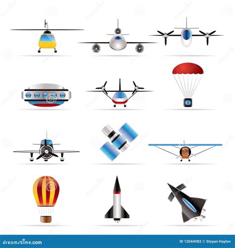 Different Types Of Aircraft Illustrations Stock Vector Illustration