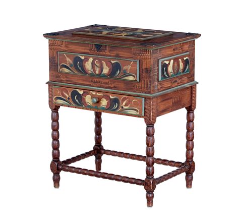 TRADITIONAL MID 20TH CENTURY HAND PAINTED WORK TABLE - Debenham Antiques