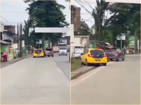 Viral 2 Mobil LCGC Adu Body Di Jalan Netizen Biasanya Pajero Dan