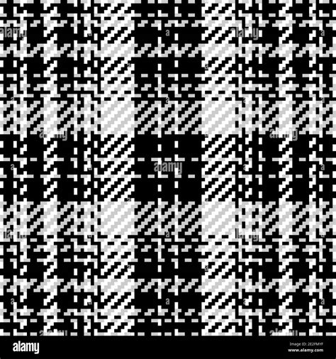 Plaid Check Pattern In Black And White Seamless Texture Fabric Background Stock Vector Image