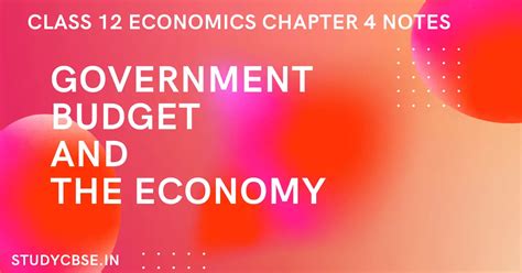 Latest Government Budget And Economy Class Eco Notes