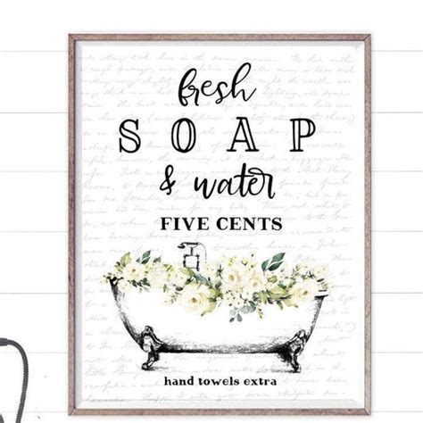 Fresh Soap And Water Sign Modern Farmhouse Decor Vintage Etsy