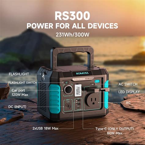 Buy Portable Power Station 300W ROMOSS 231Wh Backup Lithium Battery