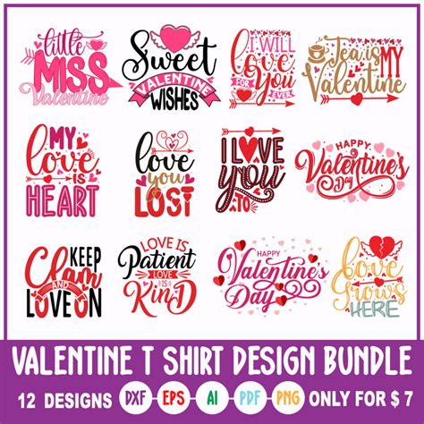 12 Valentines Day Typography T Shirt Designs Bundle MasterBundles