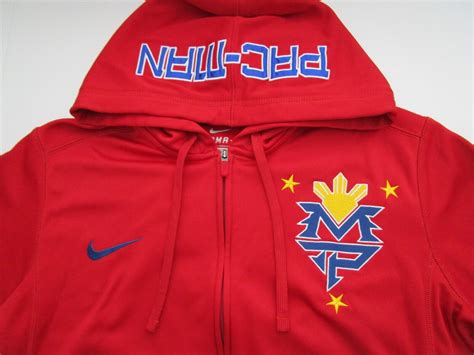 Mens Large Nike Manny Pacquiao Pac Man red hoodie ful… - Gem