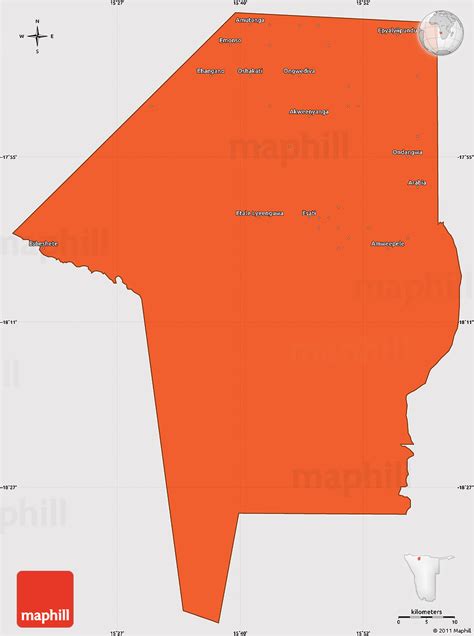 Political Simple Map Of Oshana Cropped Outside