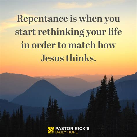 What It Really Means To Repent Pastor Rick S Daily Hope