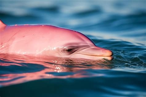 Premium Photo | Pink dolphin swimming in the ocean