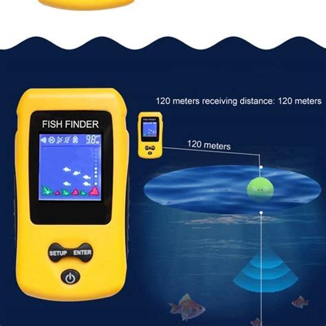 Alat Sonar Deteksi Ikan Portable 100 Meter Fish Finder Kuning