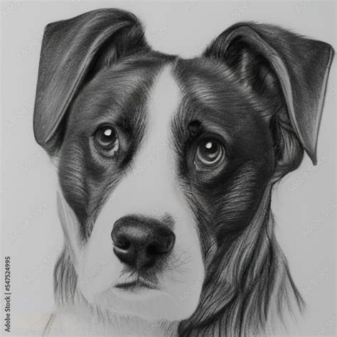 A cute pencil drawing of a dog Stock Illustration | Adobe Stock