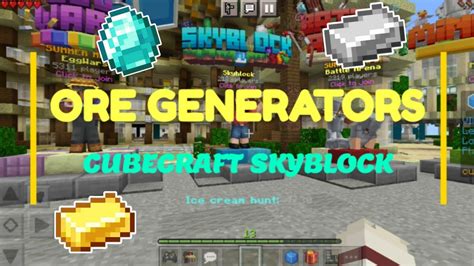 Cubecraft Skyblock Ore Generators How To Get Iron Diamonds Xp Youtube