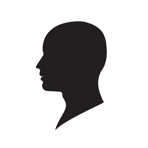 Dark Silhouette Profile Of Young Man On White Background Vector