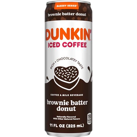 Dunkin Iced Coffee Brownie Batter Donut Flavor Real Milk Cane