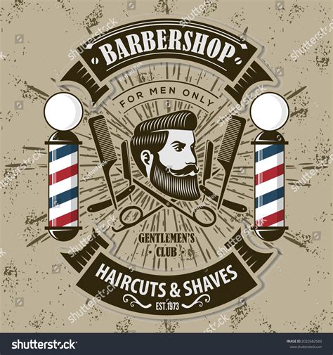 Barbershop Logo Poster Banner Design Concept Stock Vector (Royalty Free ...