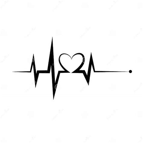 Hartslagpictogram Elektrocardiogram Ecg Of Ekg Geïsoleerd Op Witte