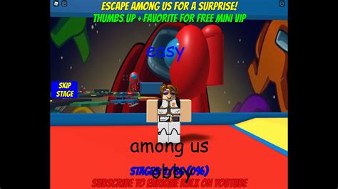 The Roblox Experience Escape Among Us Impostor Obby Parkour Youtube