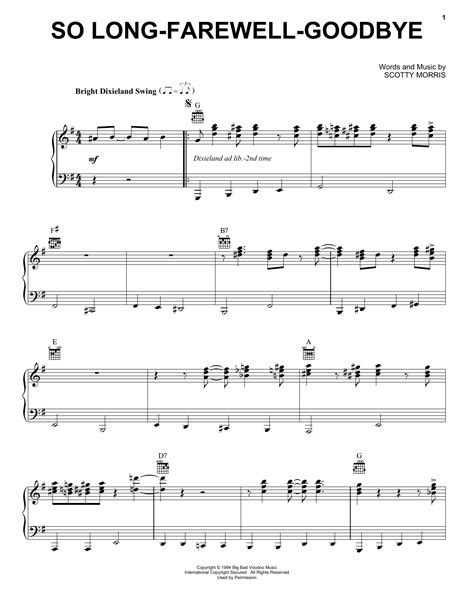 So Long-Farewell-Goodbye | Sheet Music Direct